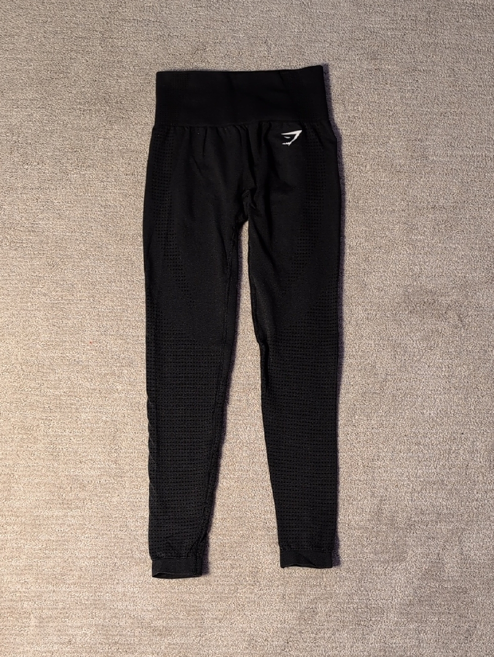 Gymshark Vital 2.0 Black Seamless High-Waist Leggings with Logo - Black Marl